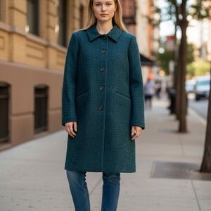 Brooks Brothers Red Fleece Women’s Wool Blend Coat Teal Size 6
